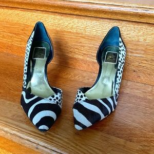 Carlos FalChi “Lucinda” animal print heels